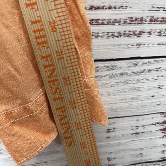 Tommy Bahama Shirt Mens Medium Relax Fit Orange Long Sleeve Button Up 100% Linen - Picture 9 of 14